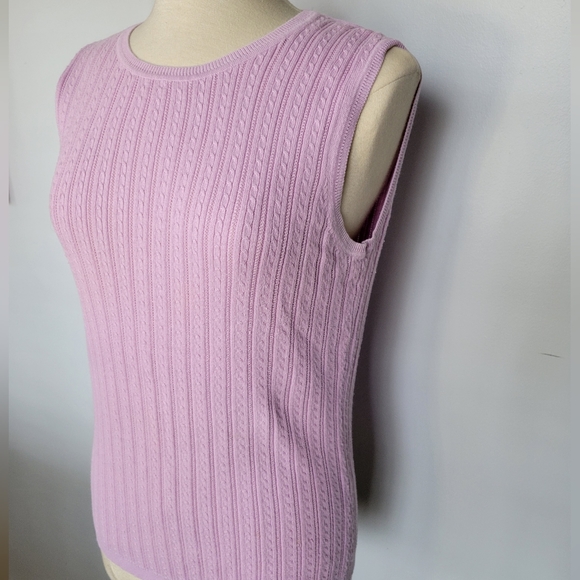 Foxcroft Set of Two Pink & Purple Cable Knit Sleeveless Sweater Vests SZ M - Picture 3 of 14
